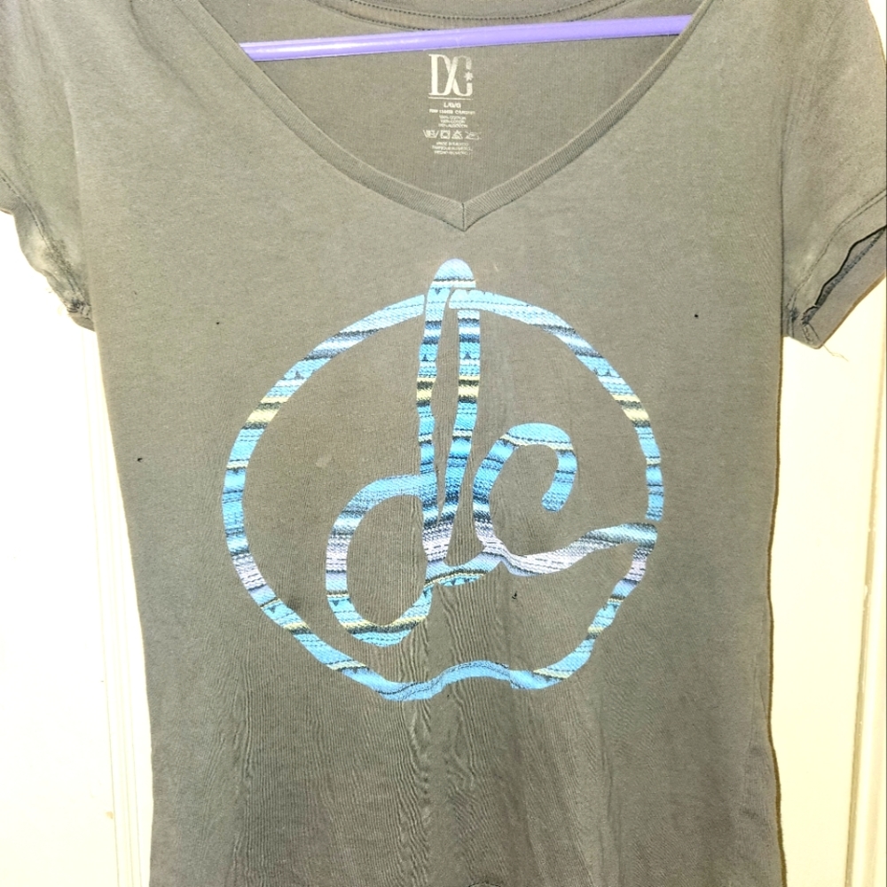 * Large Grey DC V-Neck Shirt